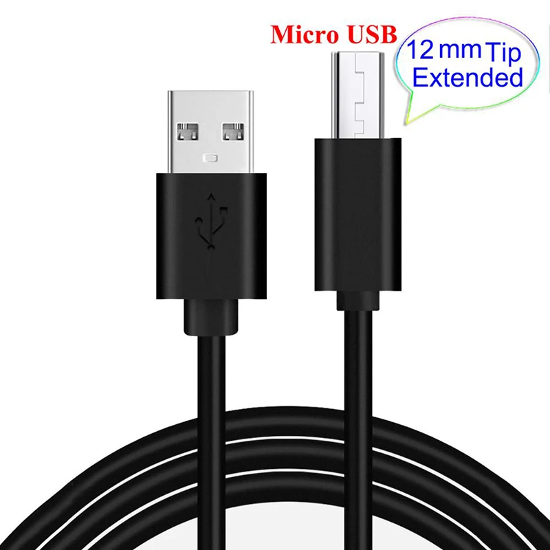 Cable Micro USB de punta Extra larga de 12mm, conector extendido para...
