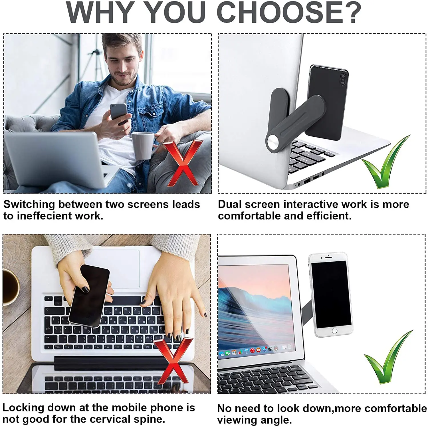 

Hot Adjustable laptop Magnetic Side Mount Clip Computer Expansion stand universal plastic cell phone holder for mobile phone