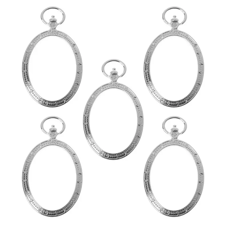 5 шт. овальные карманные часы металлические оправы подвеска открытая задняя