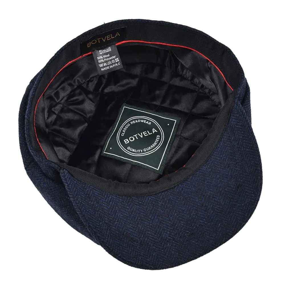 

Wool Tweed Newsboy Cap Herringbone Men Women Gatsby Retro Hat Driver Flat Cap Black Brown Green Navy Blue 005