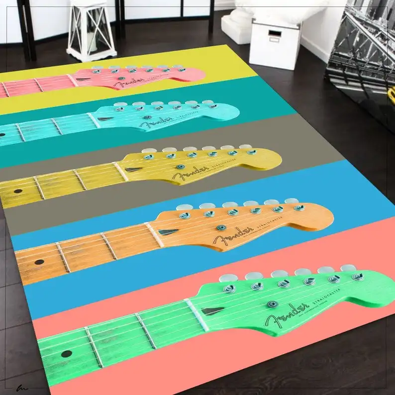 

Музыкальный коврик, напольный коврик, ковер для гостиной, гитарный тематический полиэстер, коврик, Прямая поставка, кухонный ковер, ковры дл...