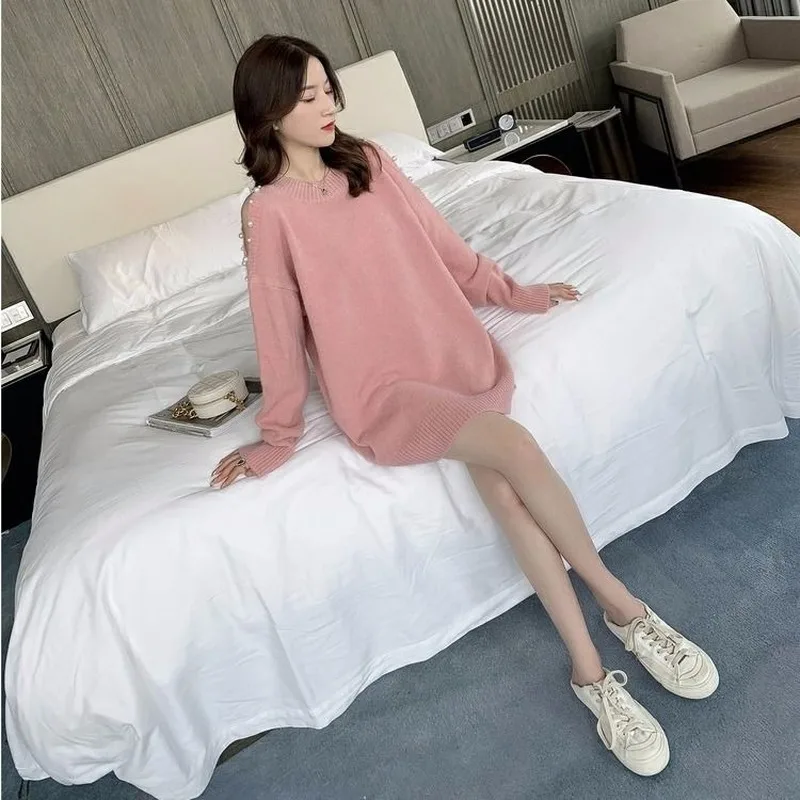 

Women Niche Design Sweater Sweater Fairy 2020 Spring And Autumn New Korean Loose Strapless Sexy Sweater