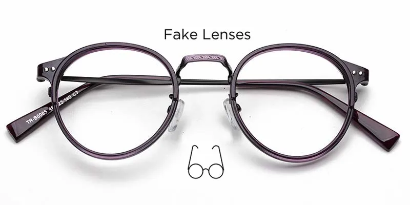 Fake lens 07 TR90 оправа для очков, мужские ретро маленькие круглые очки по рецепту, женские, винтажные оптические оправы для близорукости, очки - Цвет оправы: Fake lens 07