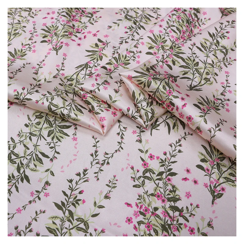 

Natural Organic Silk Stretch Satin Mulberry Soft Smooth Breathable Smooth Dress Shirt Fabric Home Textile Cloth Sewing