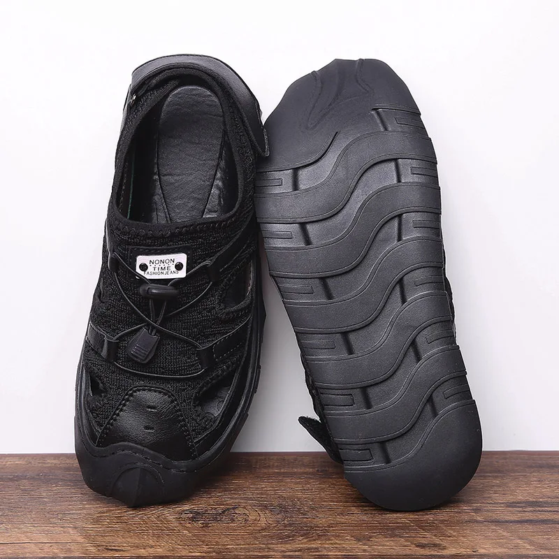 2019 г. новые мужские сандалии удобные дышащие летние кожаные Вьетнамки из