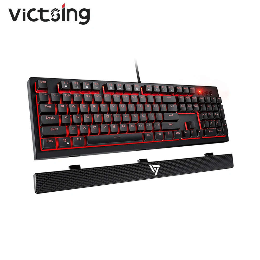 Механическая клавиатура VicTsing PC175 игровая с красным переключателем 104 колпачка со