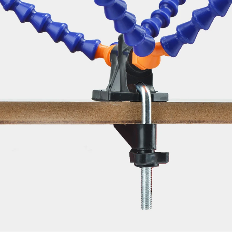 

HHO-Bench Vise Table Clamp Soldering Station With 5Pc Flexible Arms Soldering Iron Holder Pcb Welding Repair Third Hand Tool