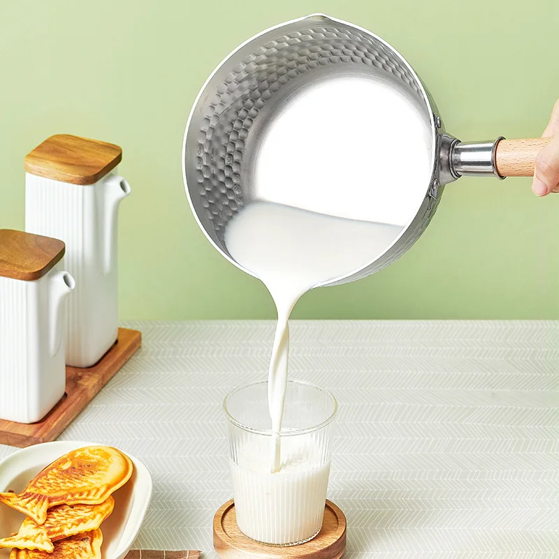 

Three-layer steel snow pan, non-stick stainless steel milk pot, complementary food pot, instant noodle pot, induction cooker