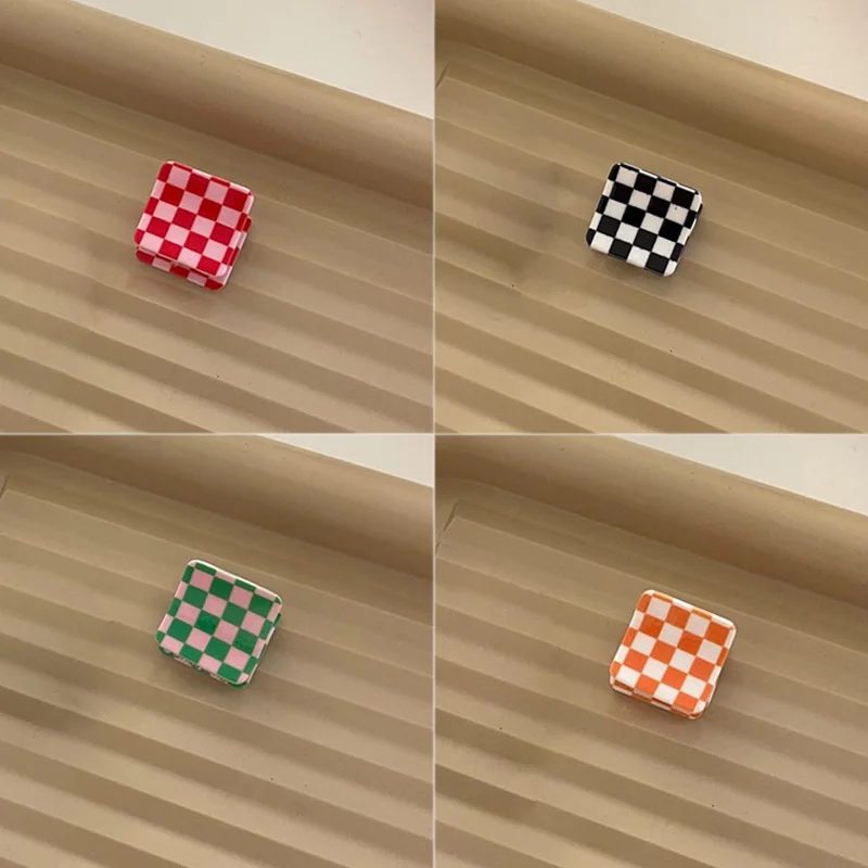 

Sweet Mini Acetate Hair Claws Crab Clamps Charm Solid Color Plaid Women Girls Small Size Hair Clip Headdress Hair Styling Tool