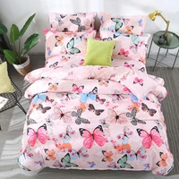 butterfly pattern kid bed cover set cartoon duvet cover adult child bed sheets and pillowcases comforter bedding set 61078