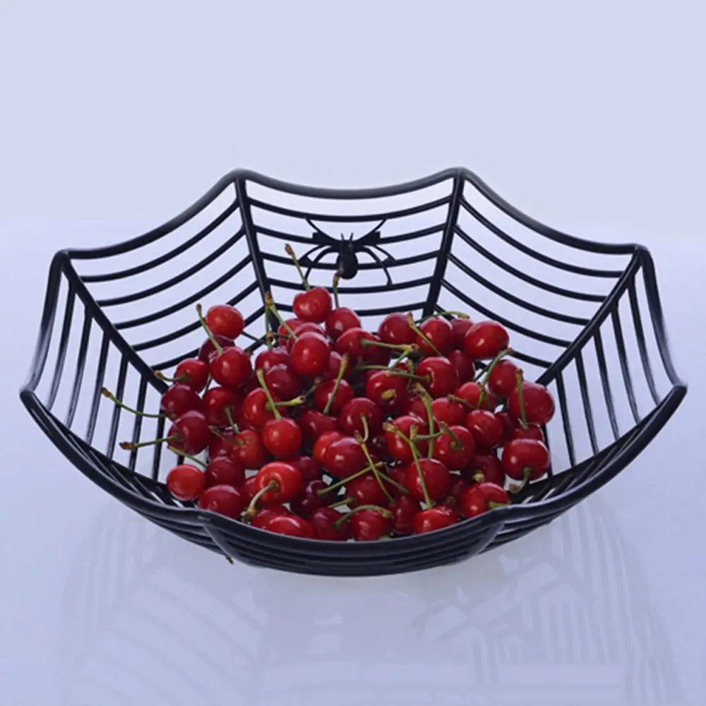 Паук Паутина фрукты конфеты пластиковая корзина для хранения Хэллоуин Декор