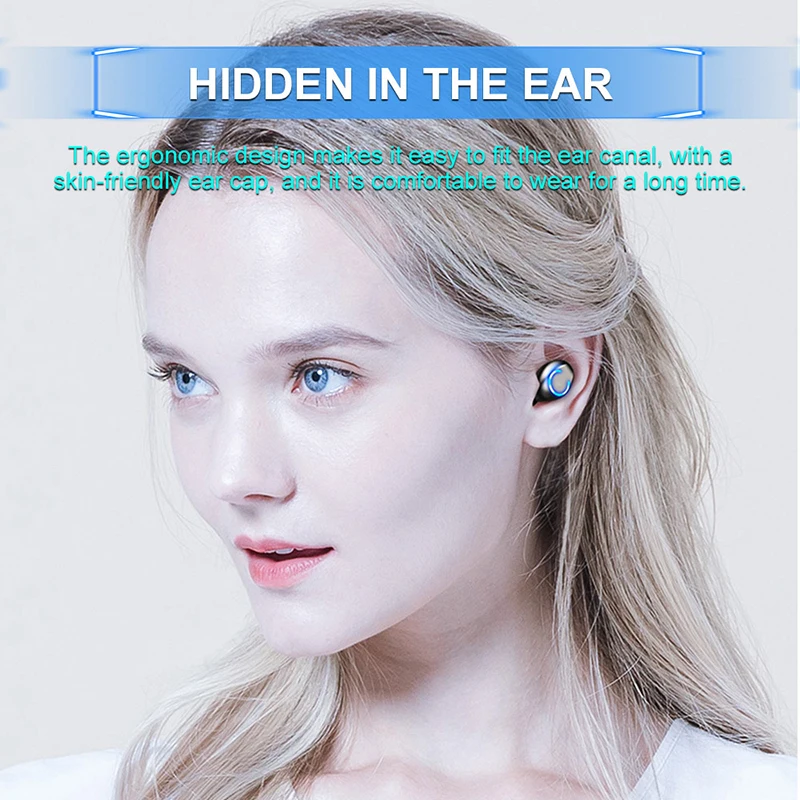 Фото Беспроводные наушники Tws Bluetooth 5 0 зарядная коробка F9 hi fi звук мини для спортивных Беспроводные наушники Tws Bluetooth 5 0 зарядная коробка F9 hi fi звук мини для спортивных