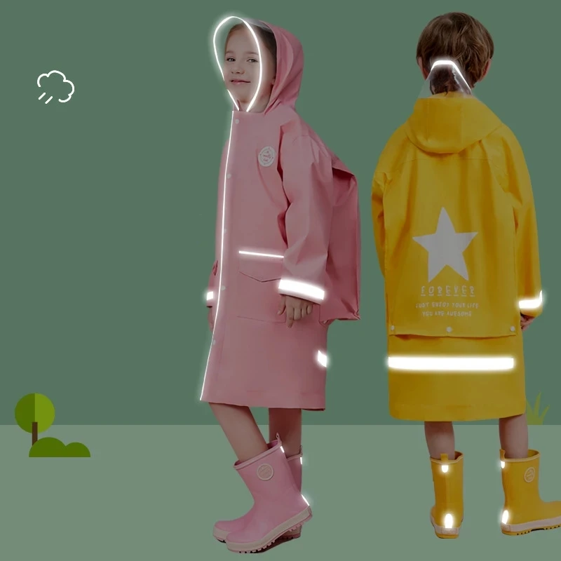 Дождевик детский пончо от дождя для мальчиков и девочек школьный ранец
