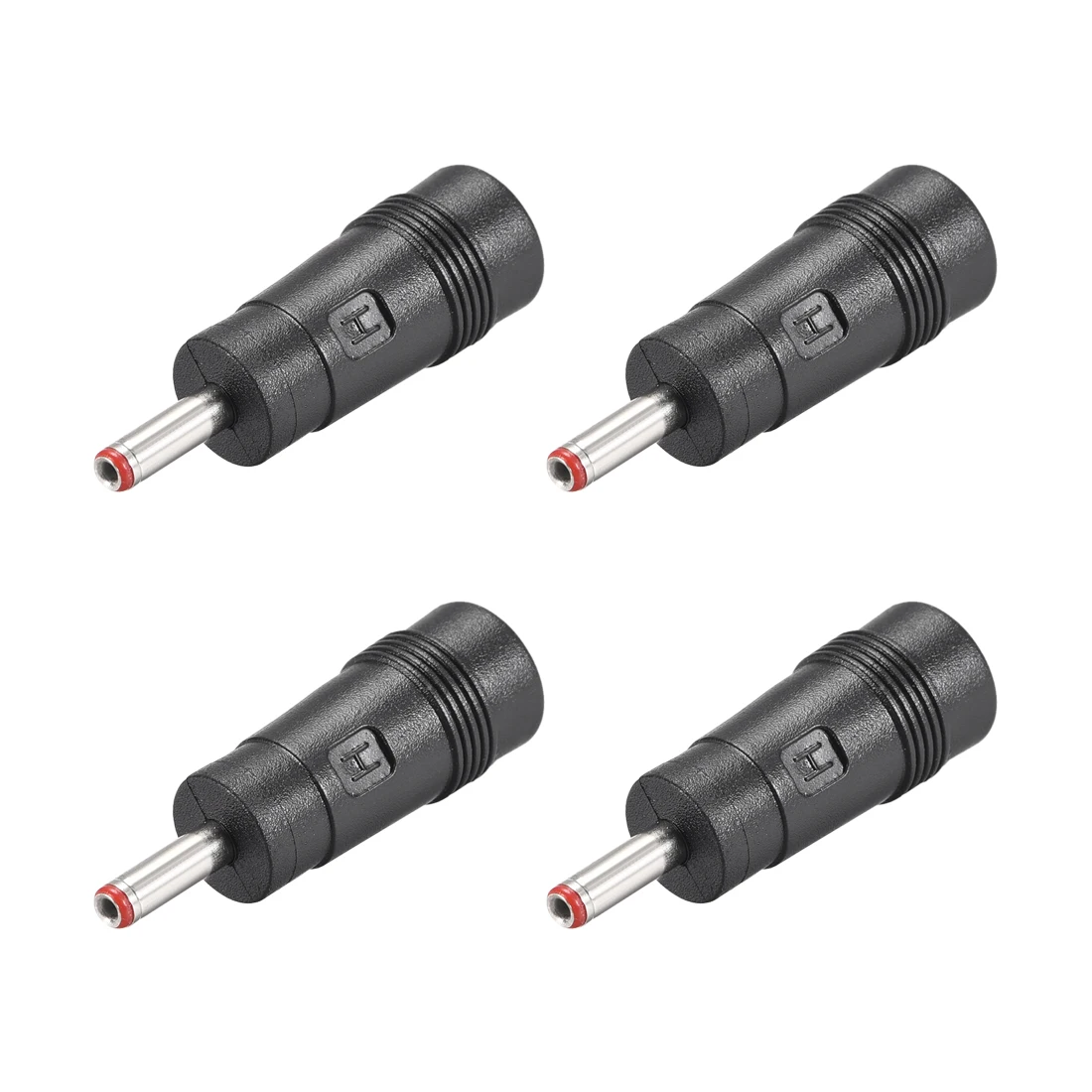 uxcell 4pcs DC Power Adapter,Female 5.5mmx2.5mm to 3.5mmx1.35mm Male Plug Tips, Input DC Plug Connector Red