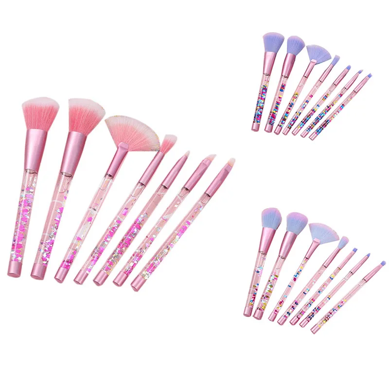 

Набор кистей для макияжа, косметика, Тональная основа, пудра, румяна, тени для век, смесь губ, пластиковая Кисть для макияжа, инструмент