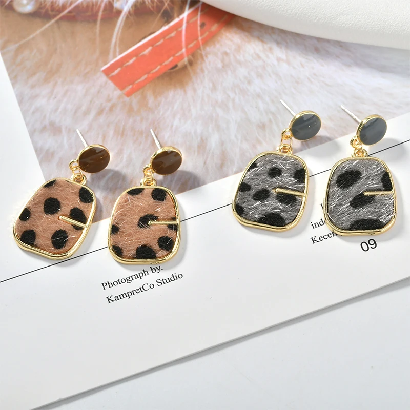 Черно-белый леопардовый принт искусственный мех геометрический Квадратный