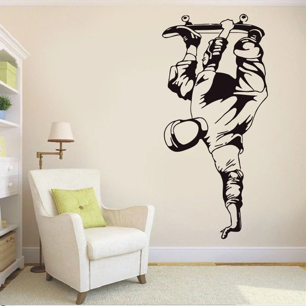 Скейт виниловая наклейка детская комната Настенный декор наклейки Винил