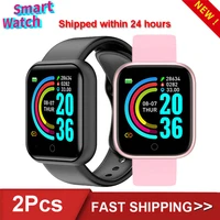 2021 y68 men women bluetooth smartwatch fitness tracker sports watch d20 heart rate monitor blood pressure smart brace watches
