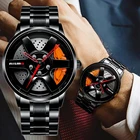 Мужские часы с полым циферблатом, из нержавеющей стали