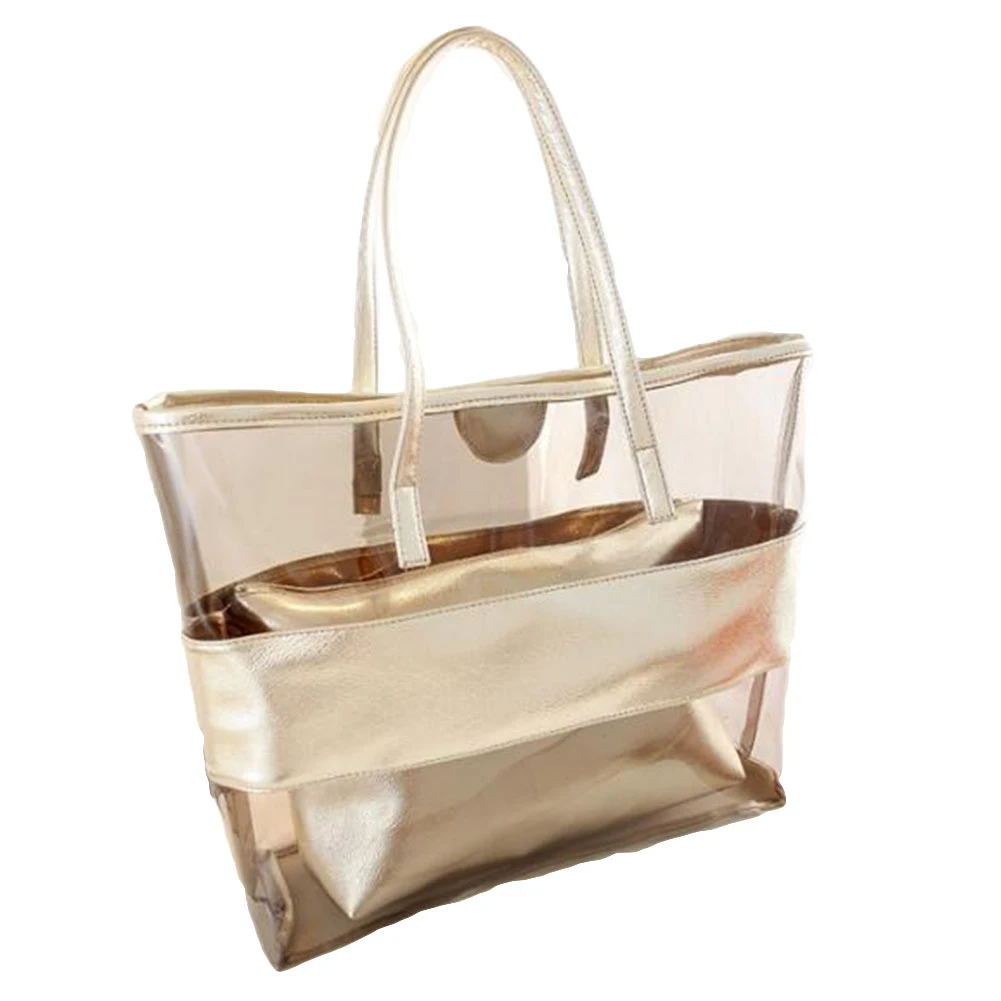 2 шт. модная женская прозрачная пвх Желейная сумка на плечо сумка-тоут Сумочка