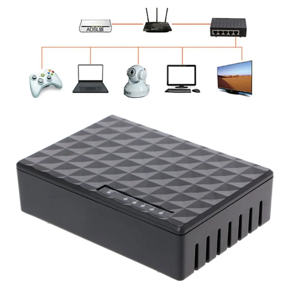 Rj45 мини 5 Порты и разъёмы коммутатор для высокоскоростной сети Ethernet концентратор