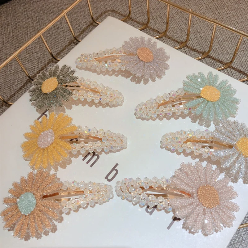 

Shiny New Daisy Hair Clip For Women Cute Sunflower Clear BB Clips Fashion Hairpins Girls Hair Accessoires Headdress Girl Gifts