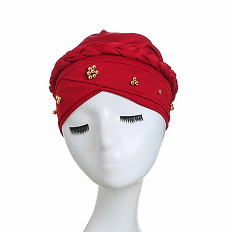 Новые женские шапки мусульманская Европа Америка монохромный один Плетеный