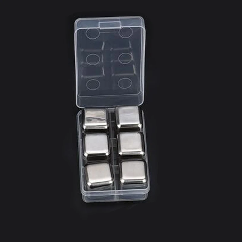 box 2 Кубики льда из нержавеющей стали, многоразовые охлаждающие камни для виски вино, держите напиток холодным дольше, не меняйте вкус - Цвет: box 2