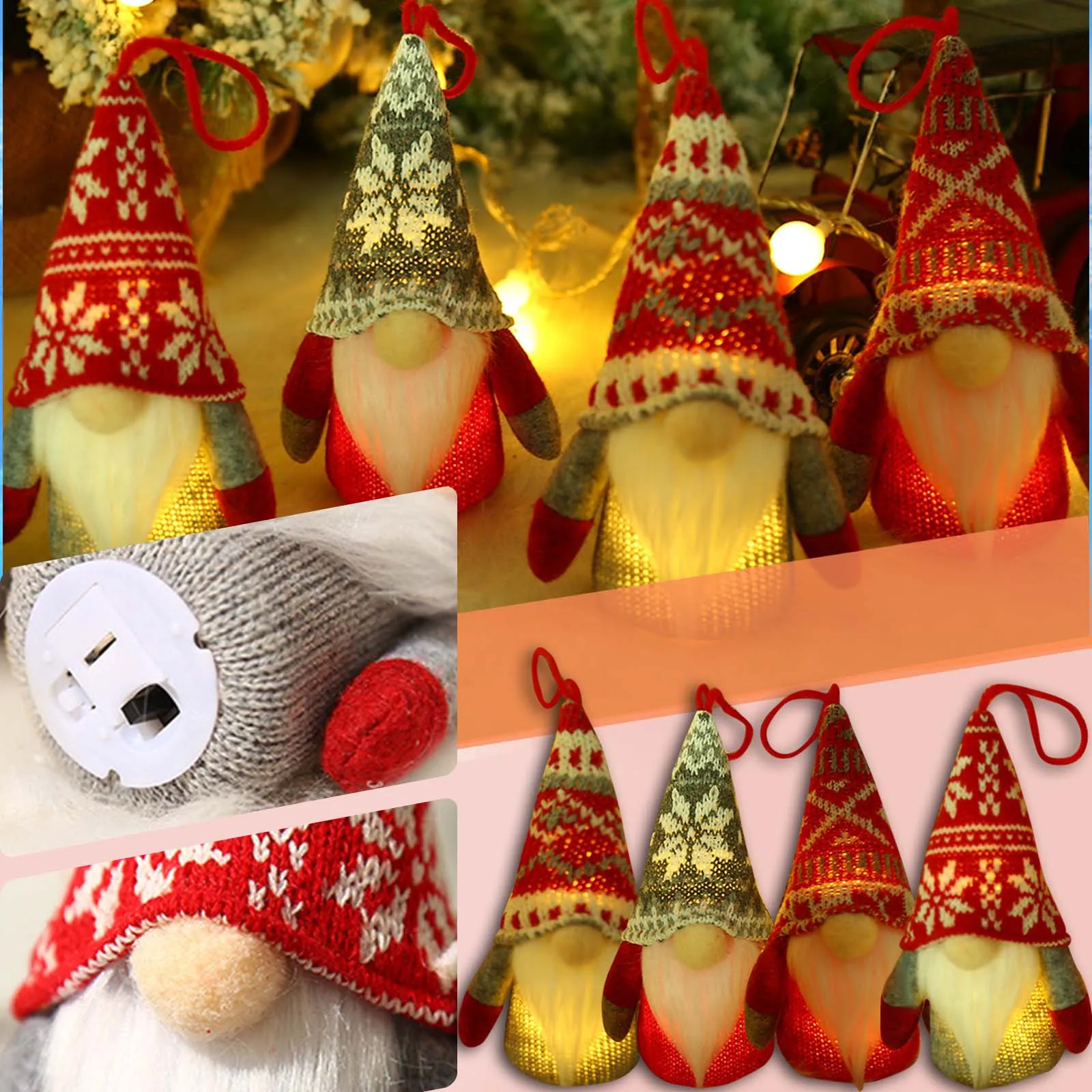 

Подсветка гном, Рождественская безликая кукла, искусство для украшения дома, Рождество, Рождество, Новый год 2022