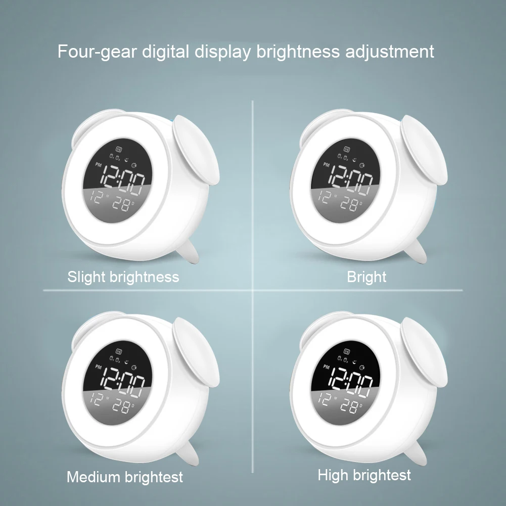 Светодиодные цифровые часы будильник Настольная лампа с солнечным режимом