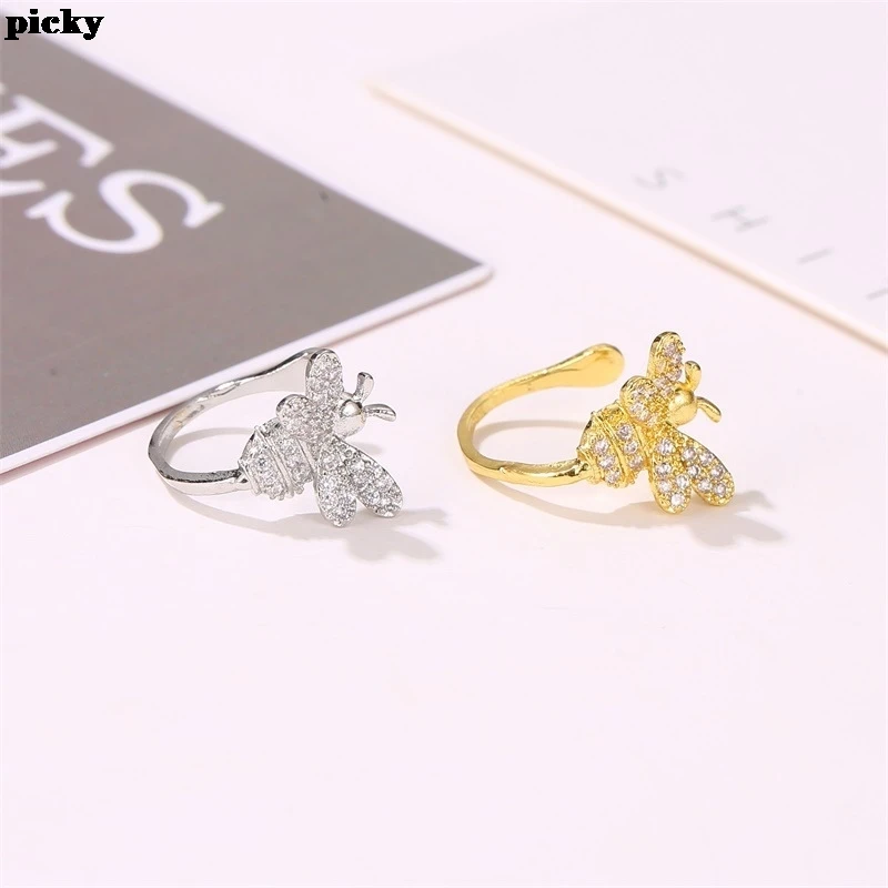 Винтажные клипсы серьги-каффы с кристаллами пчелы серьги без проколов новые