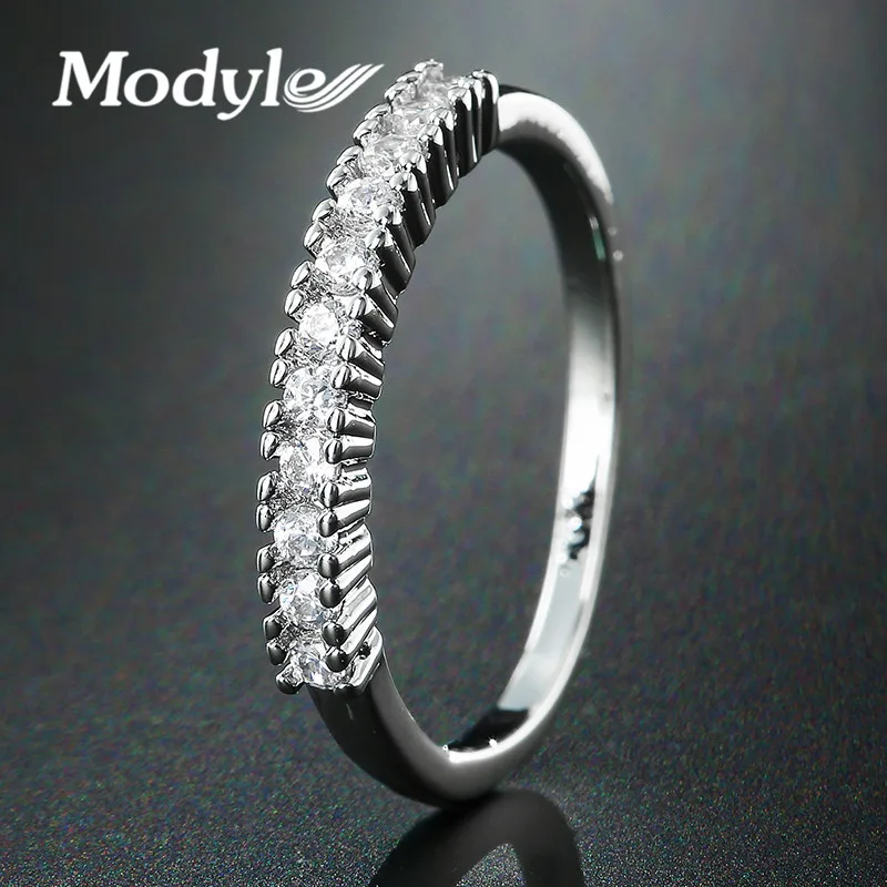 Роскошные циркониевые кольца Modyle для женщин цвет белое золото ювелирные изделия