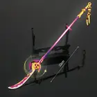 Брелок для ключей Genshin Impact Raiden Shogun, ингаляция молнией, искусственное оружие, аниме, сплав, нож, меч, модель, игрушки, металлические изделия