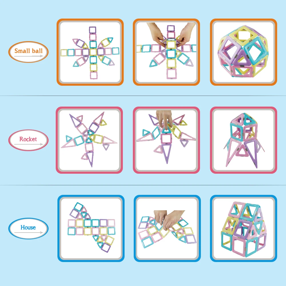 Azulejos magn&eacute;ticos de dise&ntilde;o para ni&ntilde;os, bloques de construcci&oacute;n magn&eacute;ticos de gran tama&ntilde;o, juego de modelos, juguetes educativos-4