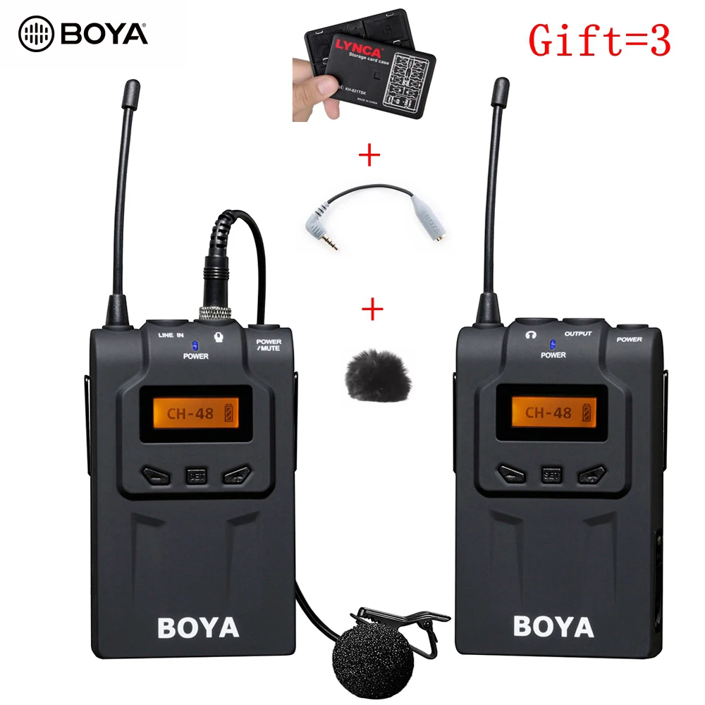 

BOYA BY-WM6 Professional Wireless Microphone System 48 Channel Omni-directional Lavalier Microphone For DSLR Camcorders