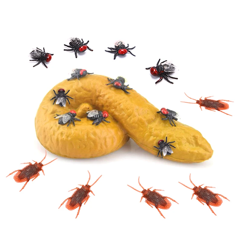 

10pcs/lot Brown Lifelike Model Simulation Fake Cock Bug Roaches /Fly Toy Prank Funny Trick Toys Joke Toys