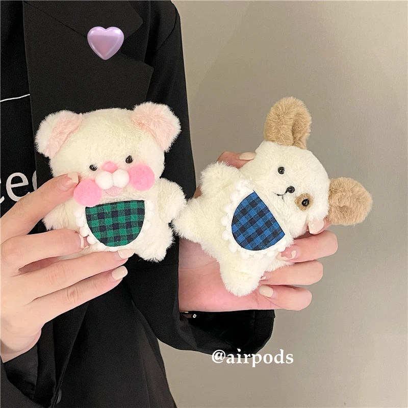 

Cute Plush Bear Case for Apple Airpods 1 2 pro Bluetooth Earphone Charge Case Protective Cases Skin Accessories Headphones Case