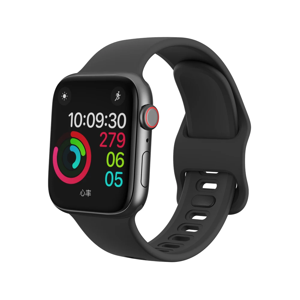 Ремешок силиконовый для apple watch series 5 4 44 мм 40 дизайнерский браслет iwatch 1 2 3 38 42