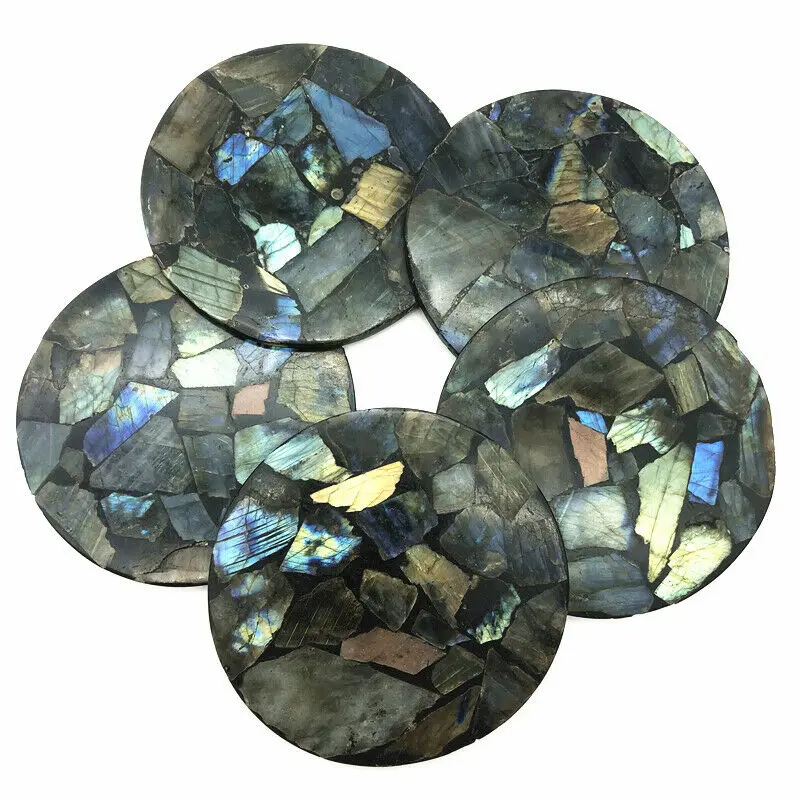 

Wholesale 1PC Natural Labradorite Plate Slice Quartz Crystal Mineral Specimen Display Healing Natural Quartz Crystals