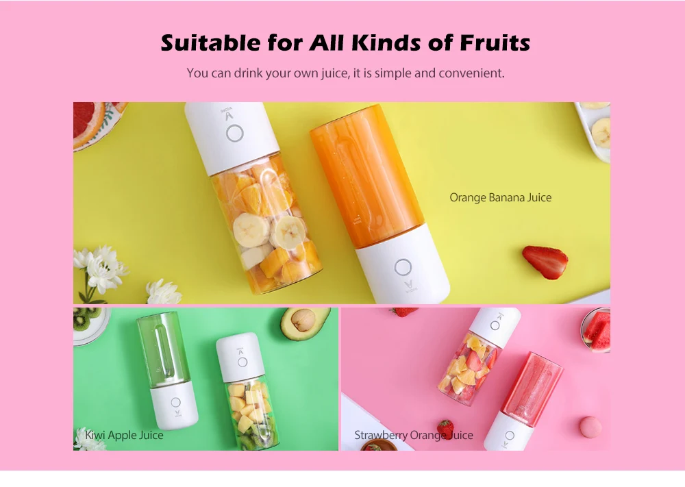 Портативный блендер 350 мл электрическая соковыжималка беспроводная