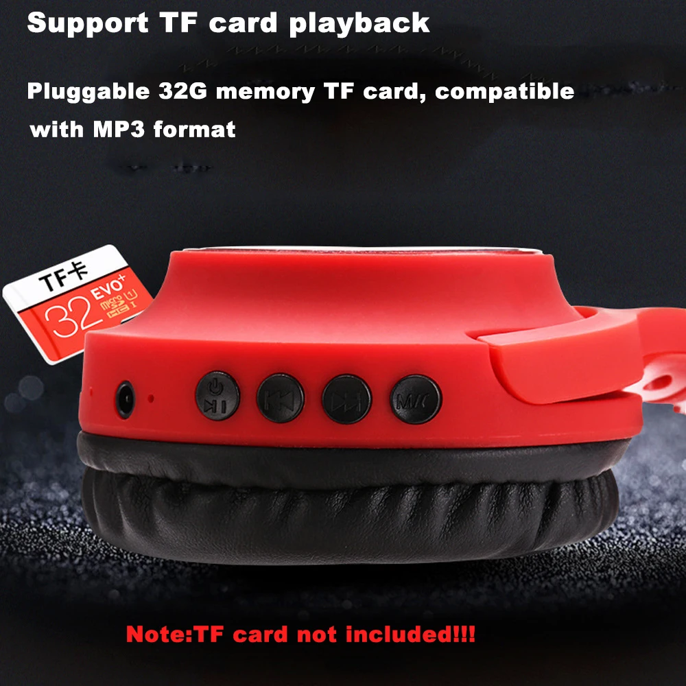 

JINSERTA Wireless Bluetooth Headphone Foldable Stereo Music Headset Soft Earmuffs Support FM Radio TF Card Birthday Gift