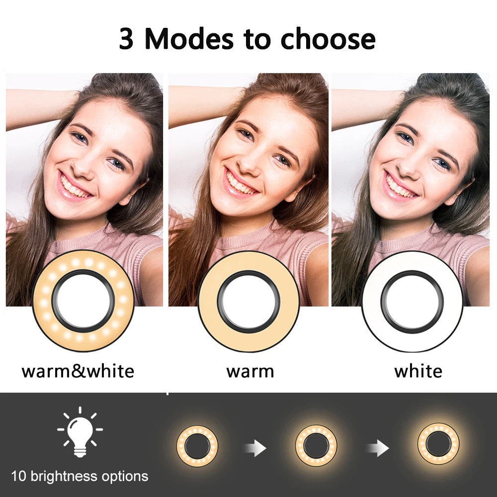 Кольцевой светильник для селфи светодиодный 10 дюймов Youtube стриминга