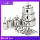 14 шт., кольцевая пила 3-70 мм, Алмазное покрытие, кольцевая пила, набор сверл, инструменты для плитки, мраморное стекло, фарфоровое сверление, электроинструменты