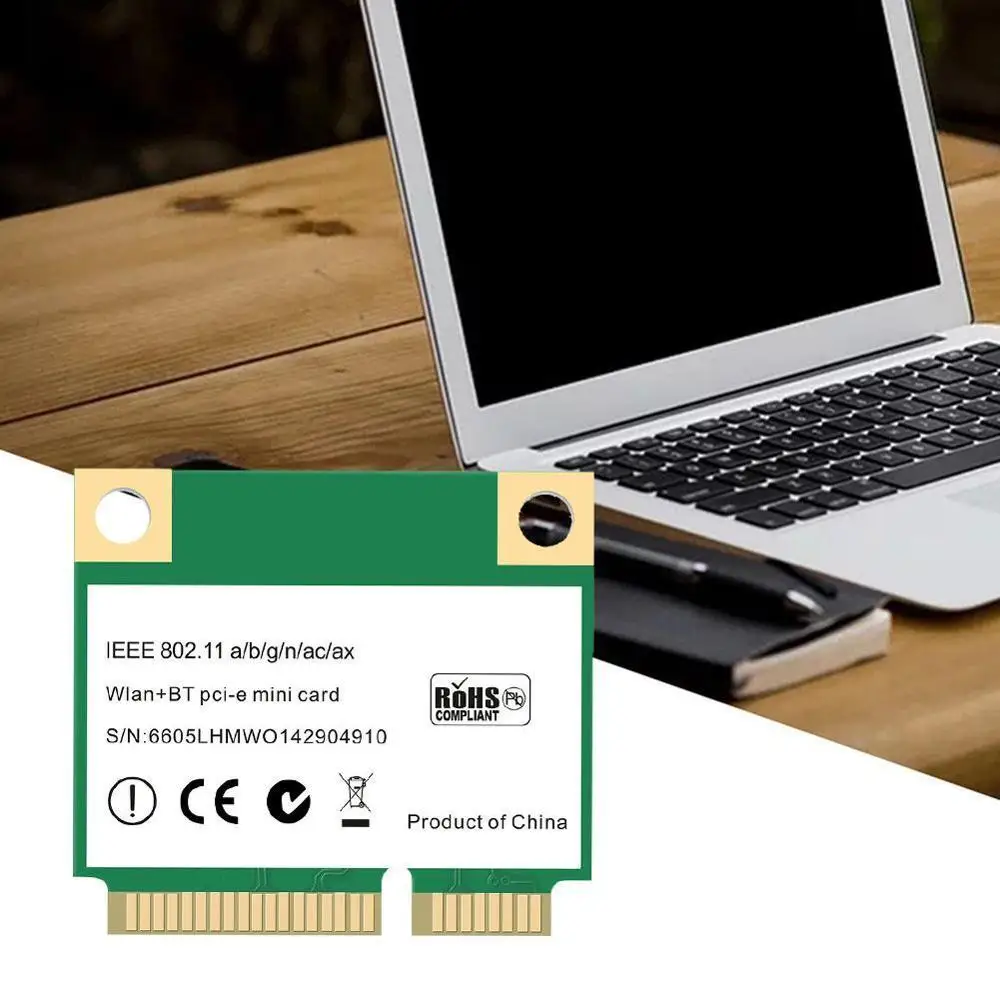 

AX3000H Mini PCI-E WiFi 6 Wireless Network Card 2.4 / 5G 802.11ac / Ax MU-MIMO Bluetooth 5.0