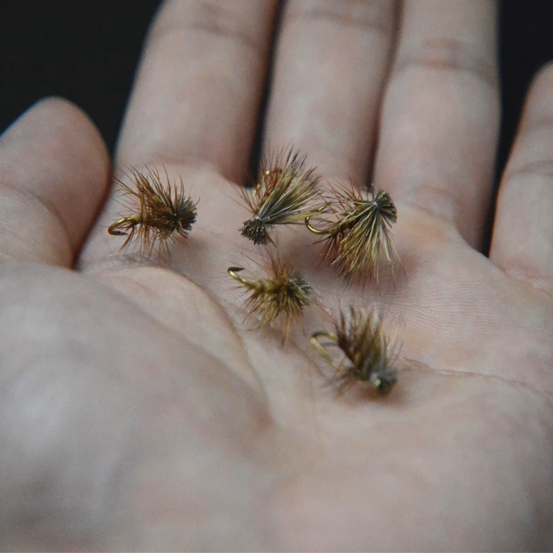 2 цвета в ассортименте CDC Elk Caddis коричневый/коричневый сухие мушки для ловли