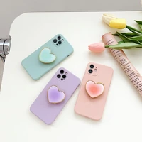 liquid silicone phone holder case on for xiaomi redmi note 9 pro 8 8t 9s 7 9a 9at 9c nfc k20 love heart stand soft back cover
