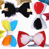 2pcs unique original colorful feather bow tie natural hand made bowtie for men business party wedding