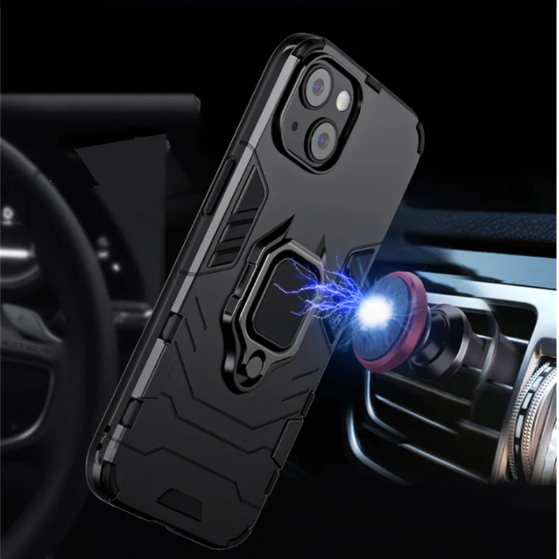 

For iphone 13 Case for iphone 13 12 11 Pro Max Cover Funda Armor Shockproof Finger Ring PC Protective Phone Bumper For iphone 13