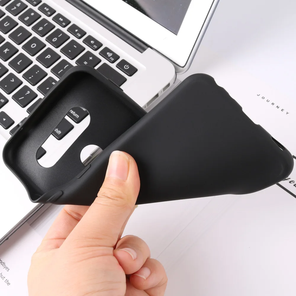 

Silicone Black Phone Case For LG V60 ThinQ 5G Soft TPU Protection Back Cover Fundas