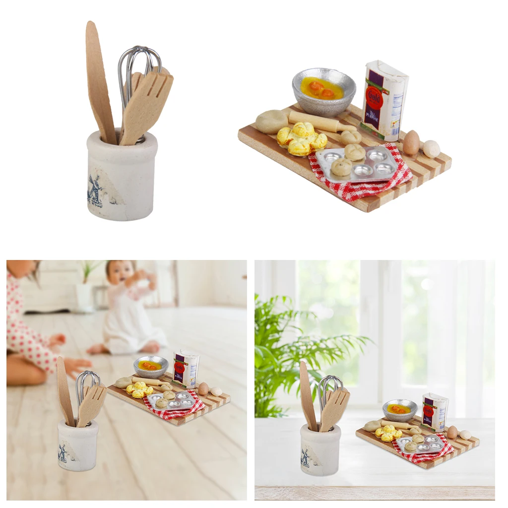 1/12 миниатюрный кухонный нож для кукольного домика еды яиц молока хлеба|Детские